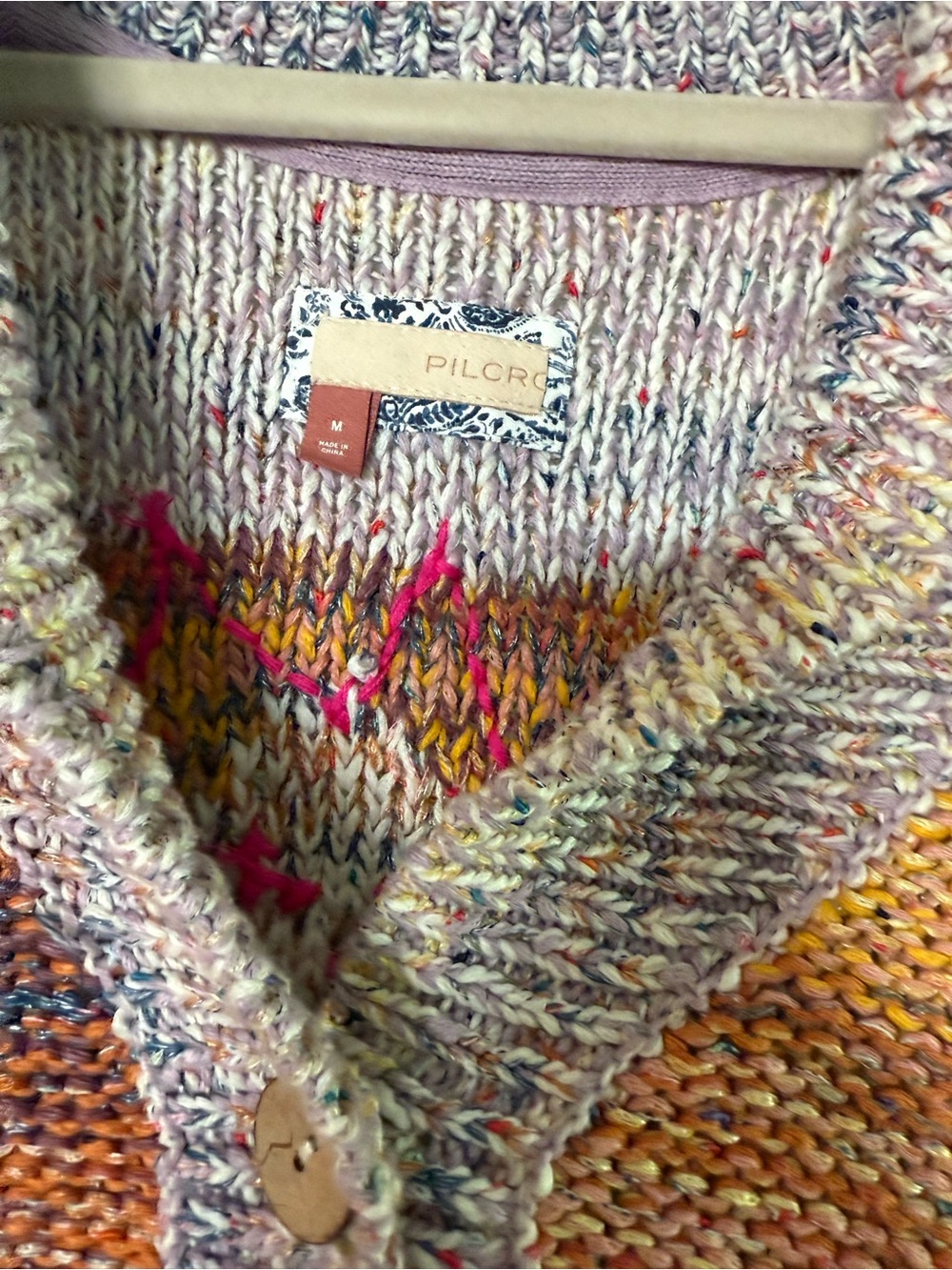 Pilcro Flower Cardigan Sweater Size Medium - Picture 9 of 9